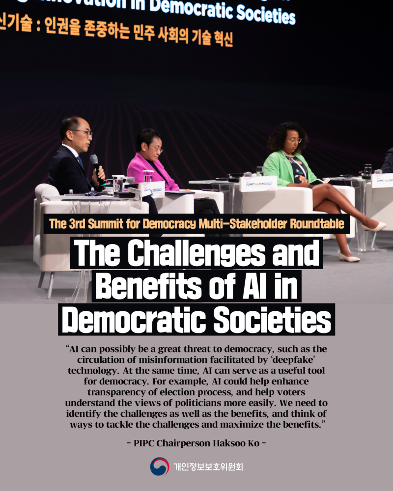 The Challenges and Benefits of AI in Democratic Societies -The 3rd Summit for Democracy Multi-Stakeholder Roundtable-