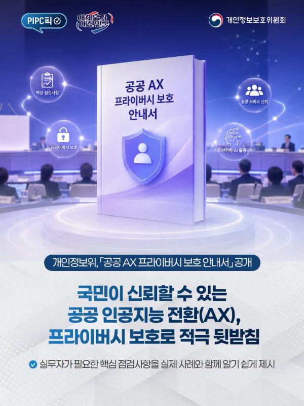 [#PIPC픽] 국민이 신뢰할 수 있는 공공 인공지능(AX), 프라이버시 보호로 적극 뒷받침합니다!